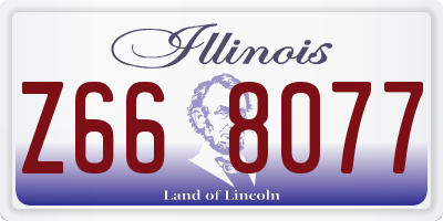 IL license plate Z668077
