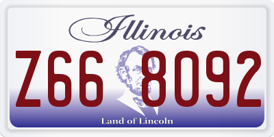 IL license plate Z668092