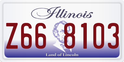 IL license plate Z668103