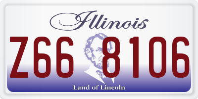 IL license plate Z668106
