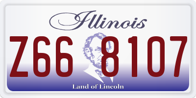 IL license plate Z668107