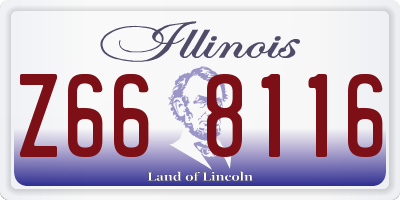 IL license plate Z668116
