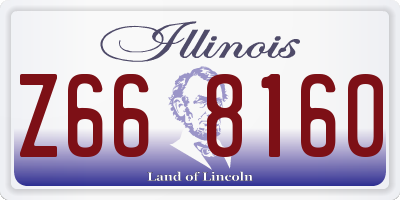 IL license plate Z668160