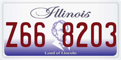 IL license plate Z668203
