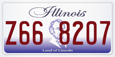 IL license plate Z668207