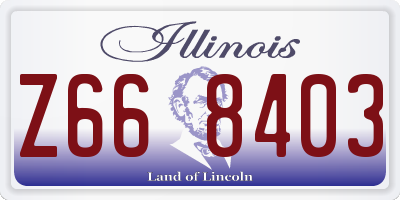 IL license plate Z668403