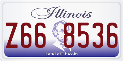 IL license plate Z668536