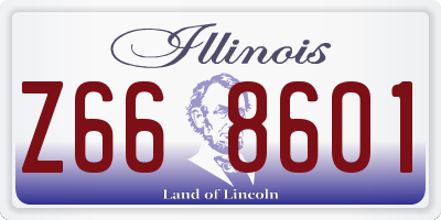 IL license plate Z668601