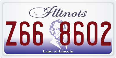 IL license plate Z668602