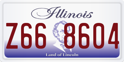 IL license plate Z668604