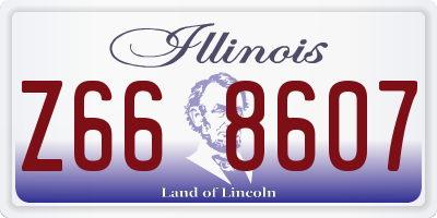 IL license plate Z668607