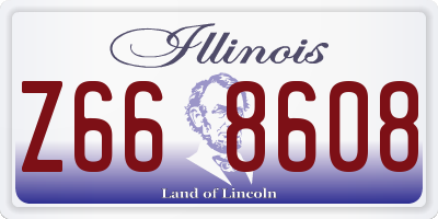 IL license plate Z668608