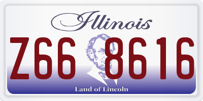 IL license plate Z668616