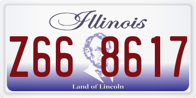 IL license plate Z668617