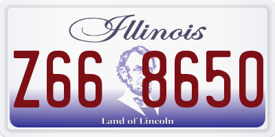 IL license plate Z668650