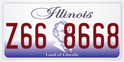 IL license plate Z668668