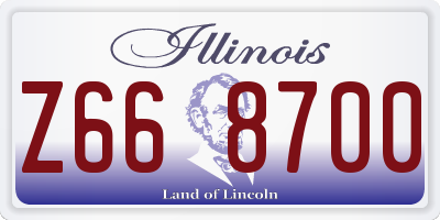 IL license plate Z668700