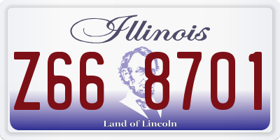 IL license plate Z668701