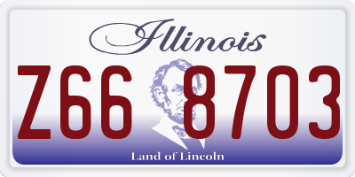 IL license plate Z668703