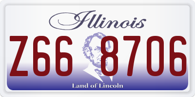 IL license plate Z668706