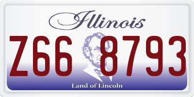 IL license plate Z668793