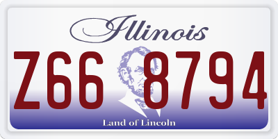 IL license plate Z668794