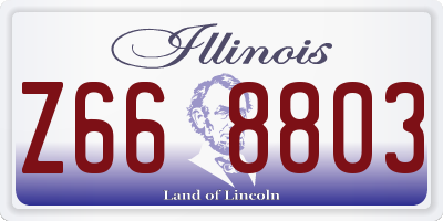 IL license plate Z668803