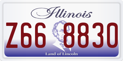 IL license plate Z668830