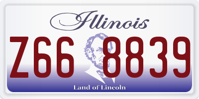 IL license plate Z668839