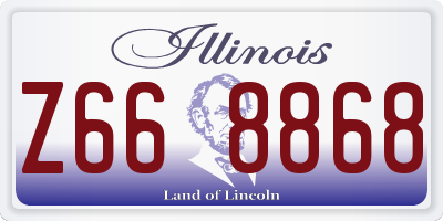 IL license plate Z668868
