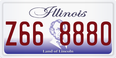 IL license plate Z668880