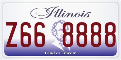 IL license plate Z668888