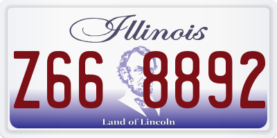 IL license plate Z668892