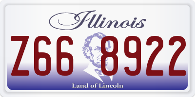 IL license plate Z668922