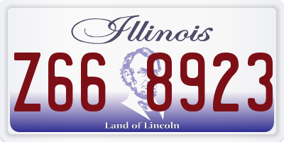 IL license plate Z668923