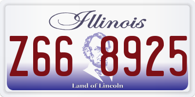 IL license plate Z668925
