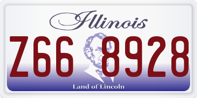 IL license plate Z668928