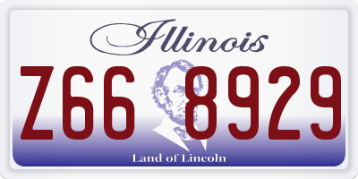 IL license plate Z668929