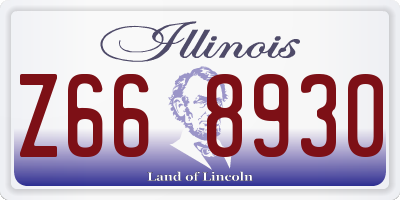 IL license plate Z668930