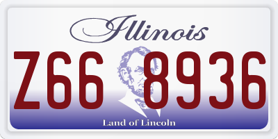 IL license plate Z668936