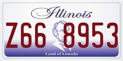 IL license plate Z668953