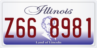 IL license plate Z668981