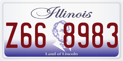 IL license plate Z668983