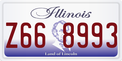 IL license plate Z668993