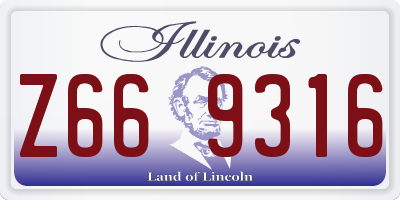 IL license plate Z669316