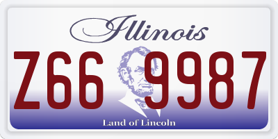 IL license plate Z669987