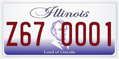 IL license plate Z670001