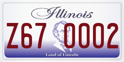 IL license plate Z670002