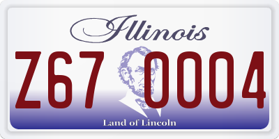 IL license plate Z670004