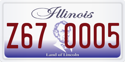 IL license plate Z670005